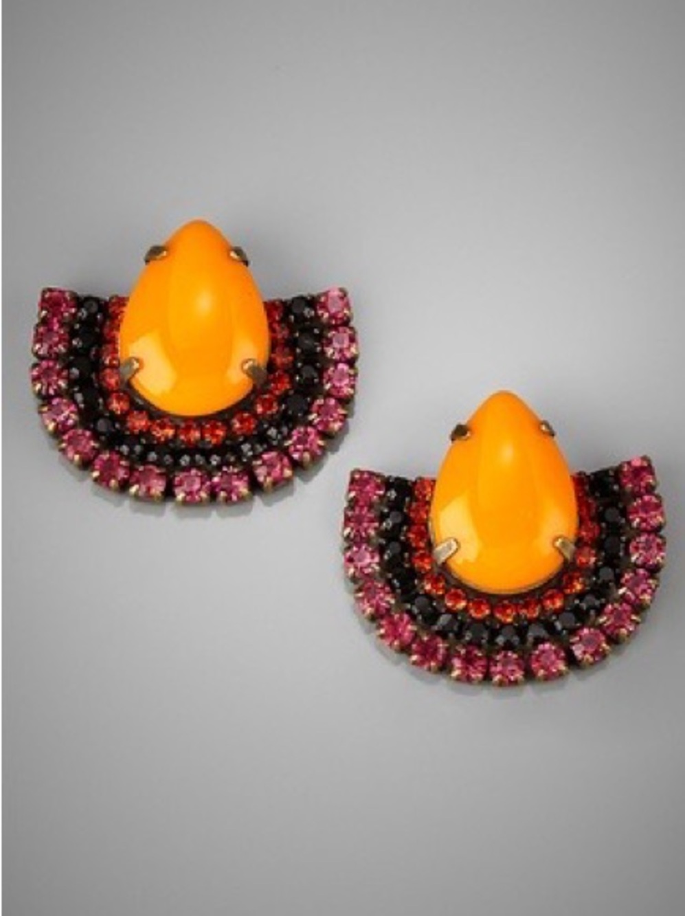 Lionette Crystal Fan Drop Post Earrings